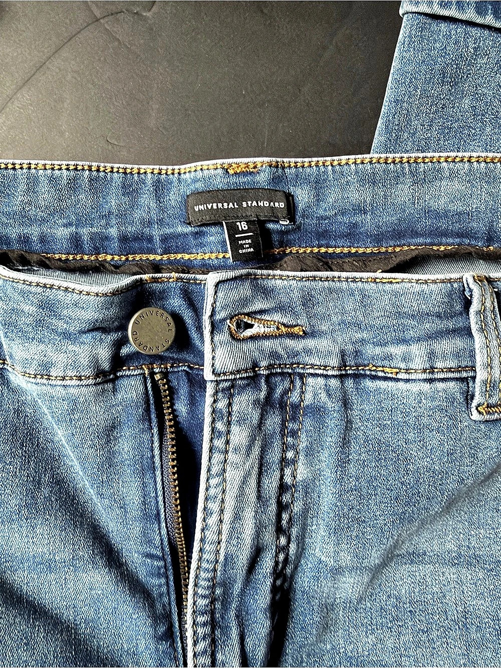 Universal Standard Skinny Mid-Rise Jeans Blue Waist 16